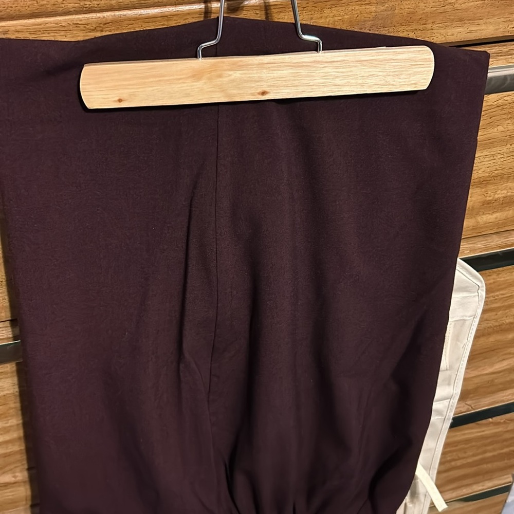 2X WP Catherine’s elastic waist slacks dark wine with black thread